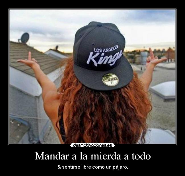 Mandar a la mierda a todo - & sentirse libre como un pájaro.