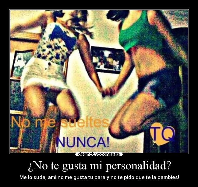 ¿No te gusta mi personalidad? - Me lo suda, ami no me gusta tu cara y no te pido que te la cambies!