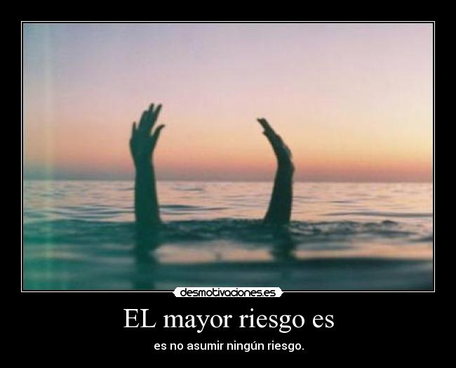 EL mayor riesgo es - es no asumir ningún riesgo.