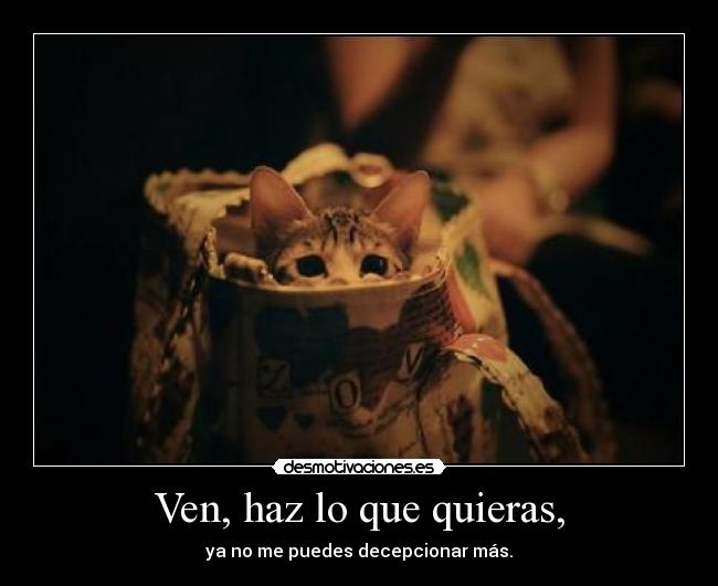 Ven, haz lo que quieras, - 