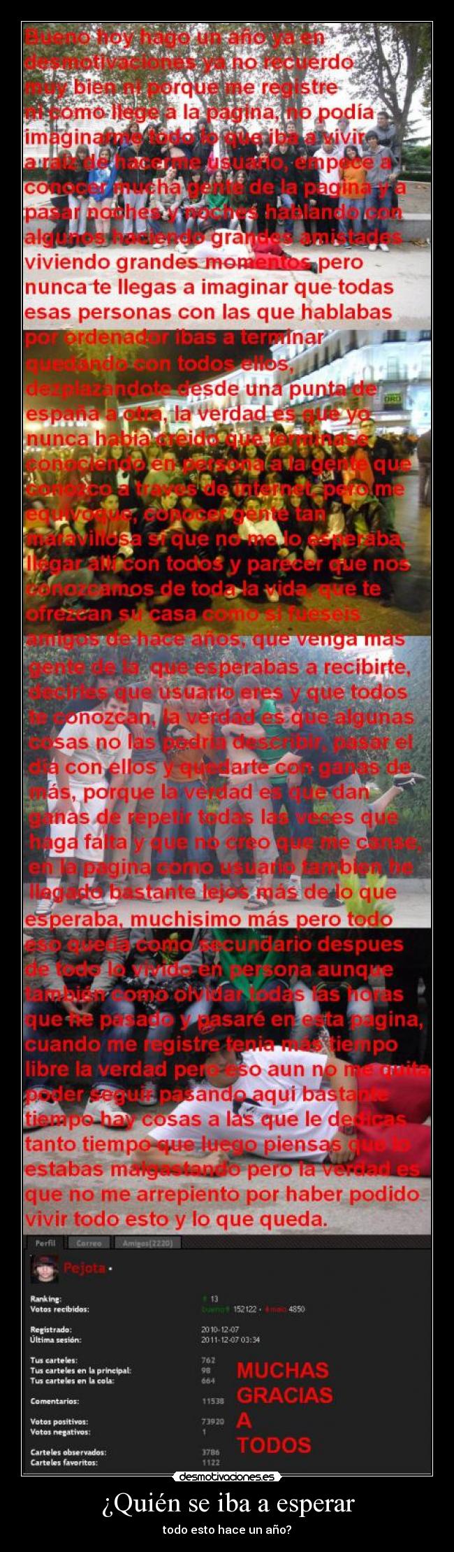 ¿Quién se iba a esperar - todo esto hace un año?