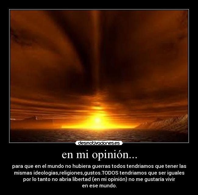 en mi opinión... -