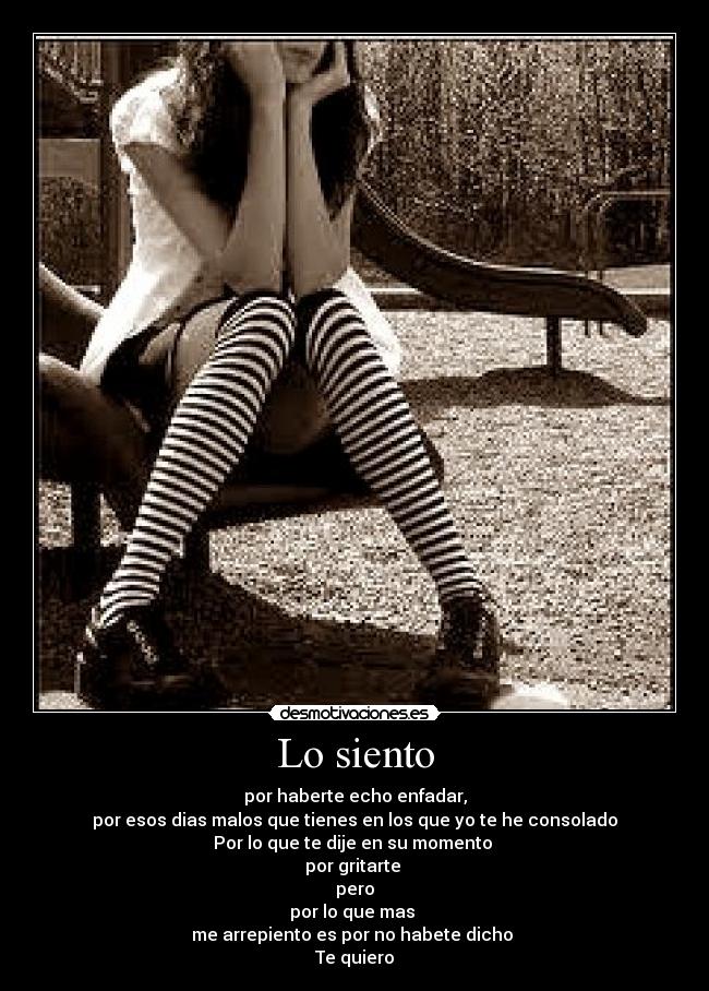 Lo siento -