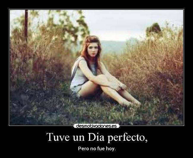 Tuve un Dia perfecto, - Pero no fue hoy.