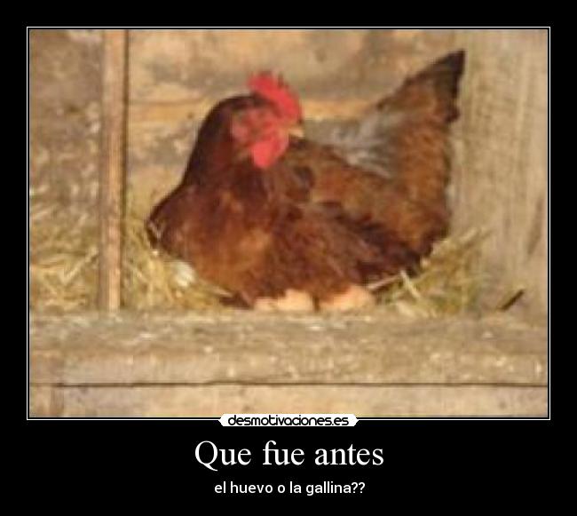 Que fue antes - el huevo o la gallina??