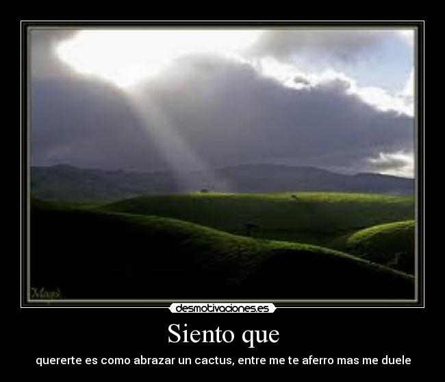 Siento que - quererte es como abrazar un cactus, entre me te aferro mas me duele