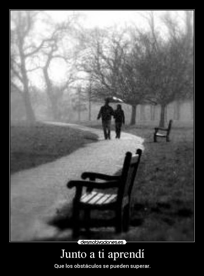 Junto a ti aprendí - Que los obstáculos se pueden superar.