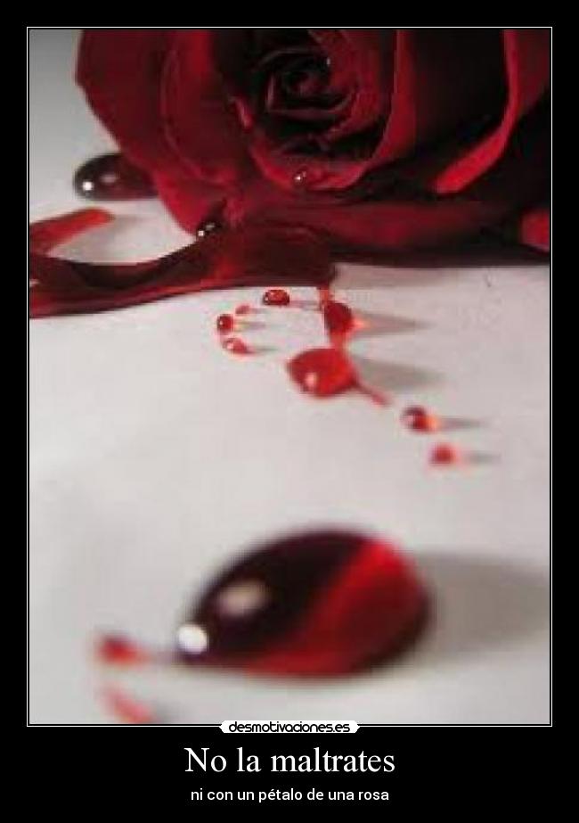 No la maltrates - ni con un pétalo de una rosa