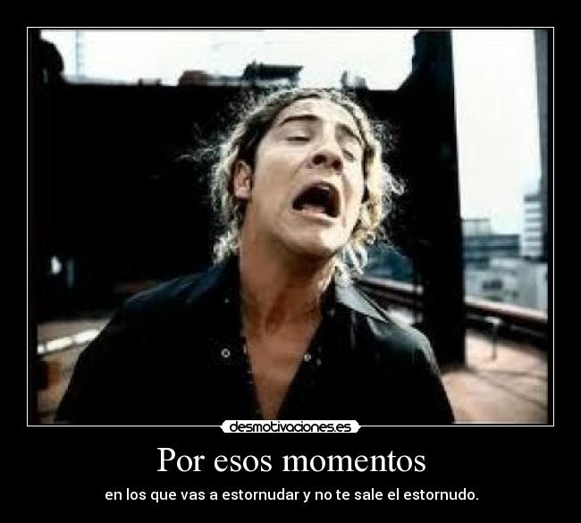 Por esos momentos - en los que vas a estornudar y no te sale el estornudo.