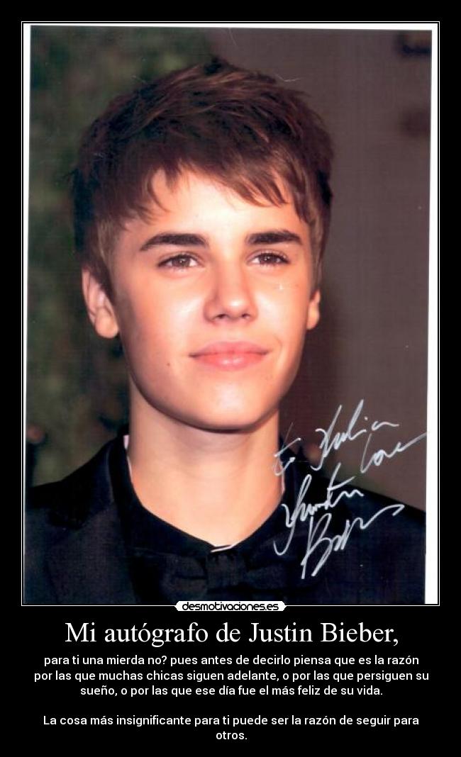 Mi autógrafo de Justin Bieber, - 