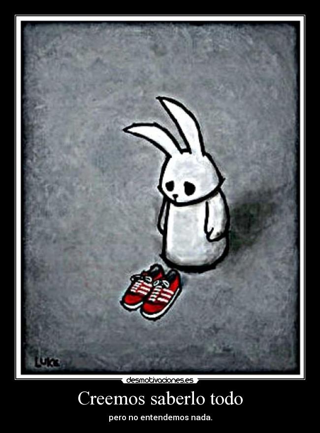 Creemos saberlo todo - pero no entendemos nada.