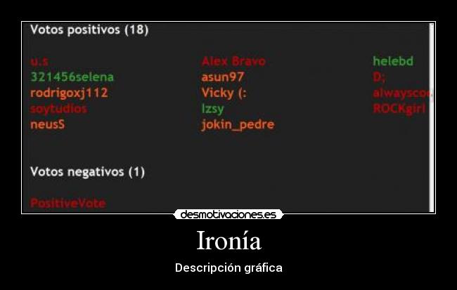 Ironía - Descripción gráfica