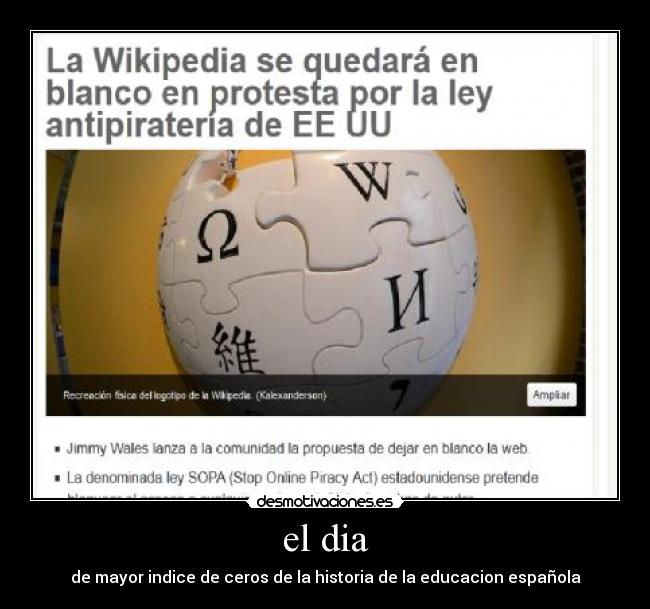 el dia - de mayor indice de ceros de la historia de la educacion española