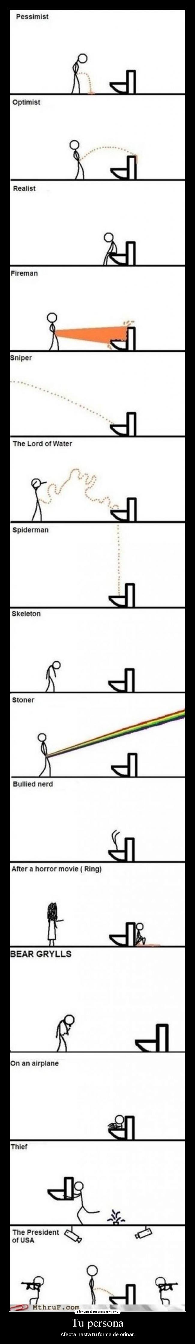 Tu persona - Afecta hasta tu forma de orinar.