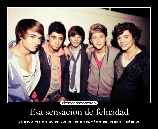 Esa sensacion de felicidad - cuando ves a alguien por primera vez y te enamoras al instante.