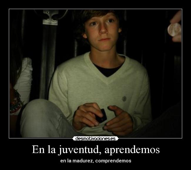 En la juventud, aprendemos - en la madurez, comprendemos