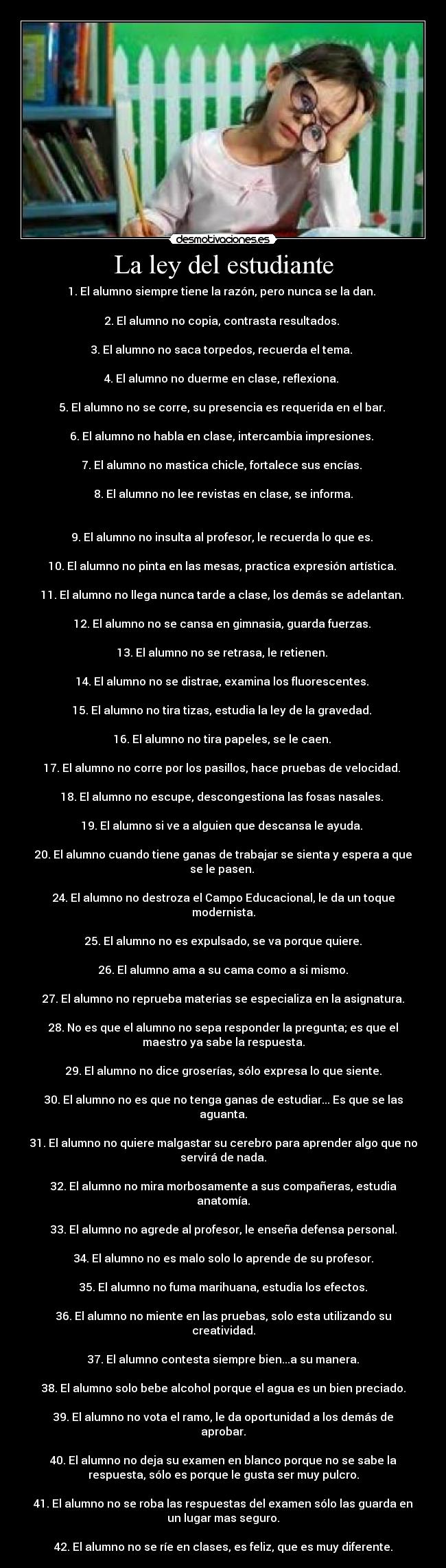 La ley del estudiante -
