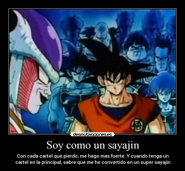 Soy como un sayajin - Con cada cartel que pierdo, me hago mas fuerte. Y cuando tenga un
cartel en la principal, sabre que me he convertido en un super sayajin