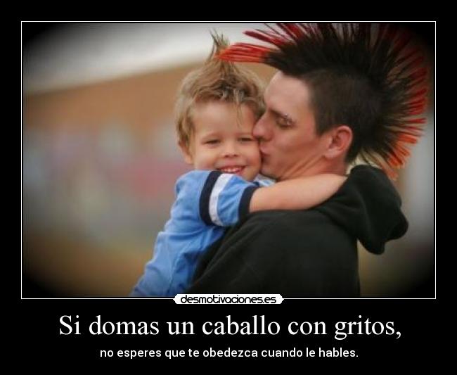 Si domas un caballo con gritos, -