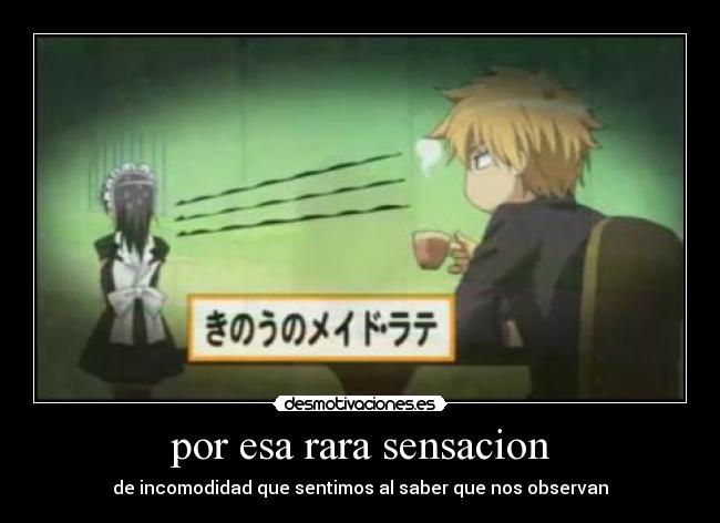 por esa rara sensacion - de incomodidad que sentimos al saber que nos observan