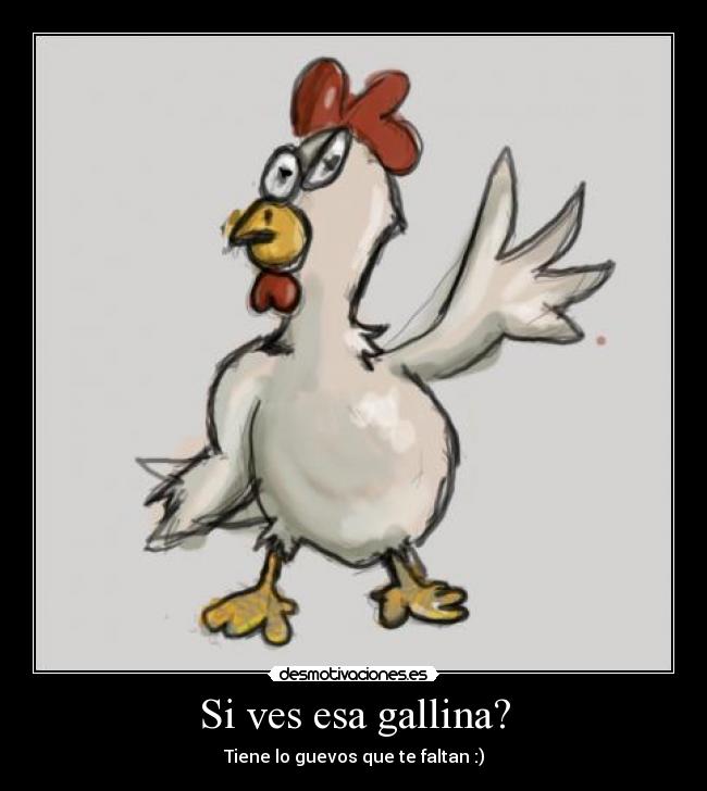 Si ves esa gallina? -