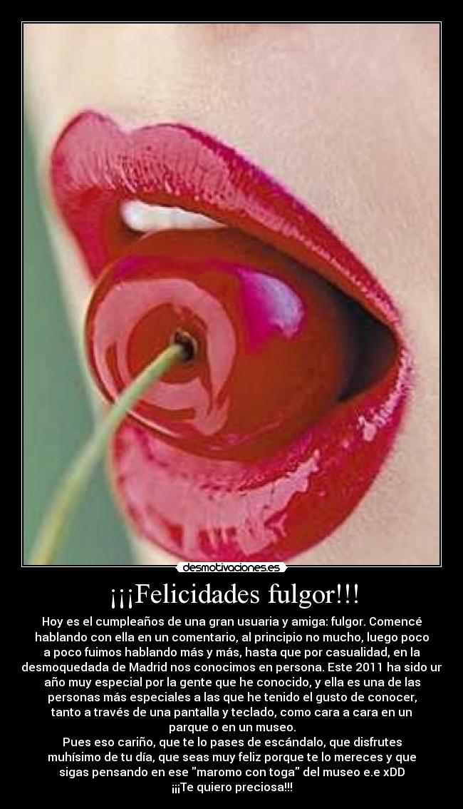 ¡¡¡Felicidades fulgor!!! -