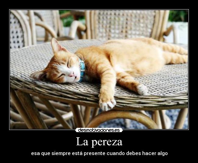 La pereza - esa que siempre está presente cuando debes hacer algo