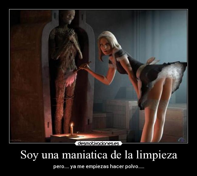 Soy una maniatica de la limpieza - pero.... ya me empiezas hacer polvo.....