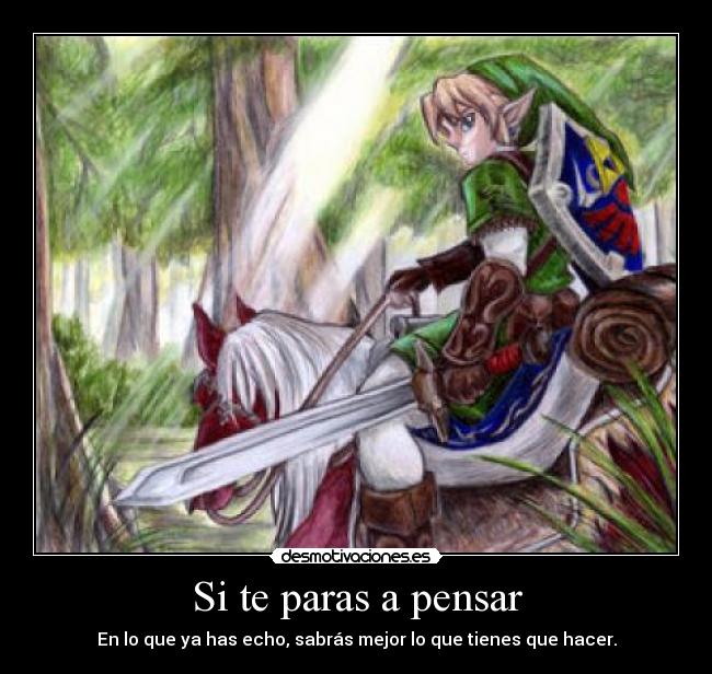 carteles link the legend zelda parase pensar desmotivaciones