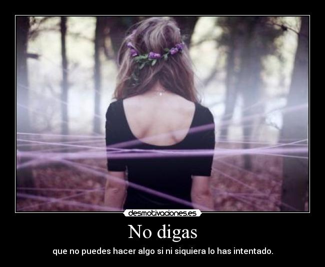 No digas - que no puedes hacer algo si ni siquiera lo has intentado.