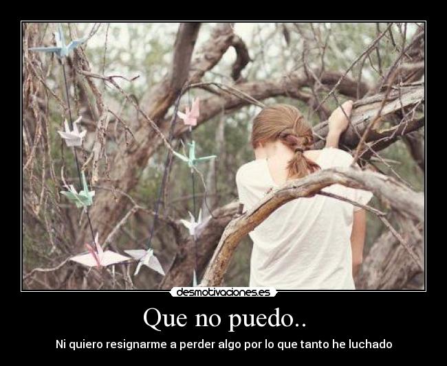 Que no puedo.. - Ni quiero resignarme a perder algo por lo que tanto he luchado