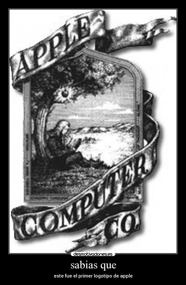 sabias que - este fue el primer logotipo de apple