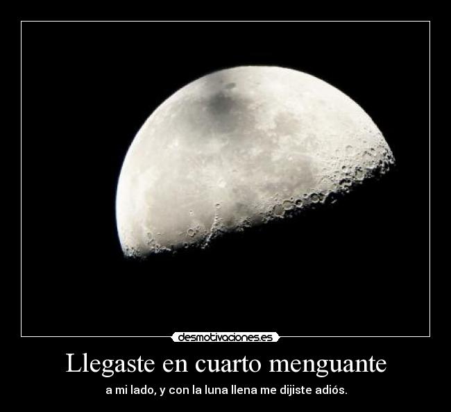 Llegaste en cuarto menguante - 