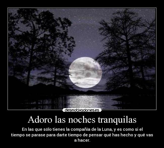Adoro las noches tranquilas -