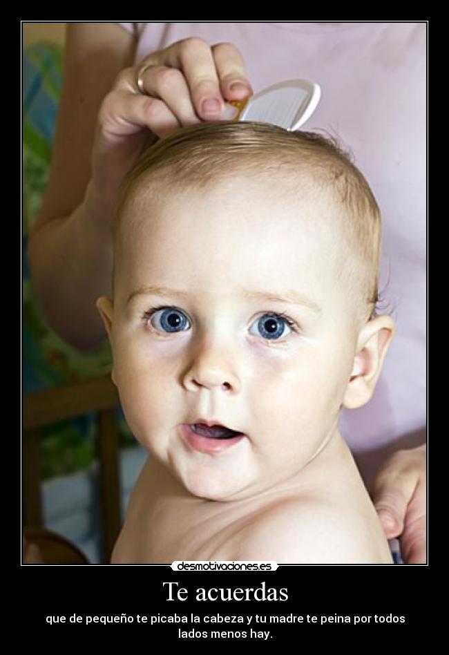 Te acuerdas - que de pequeño te picaba la cabeza y tu madre te peina por todos lados menos hay.