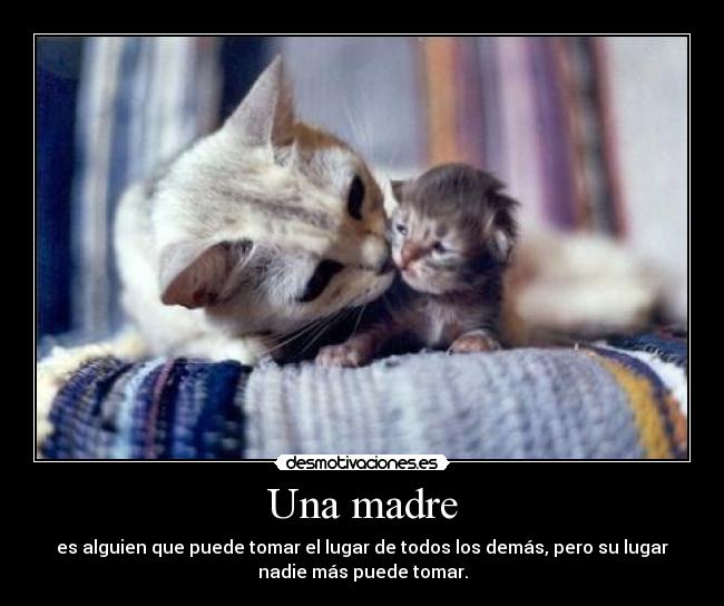 Una madre - es alguien que puede tomar el lugar de todos los demás, pero su lugar
nadie más puede tomar.