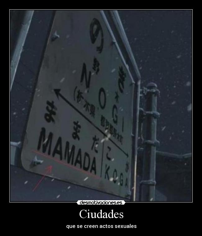 Ciudades - que se creen actos sexuales