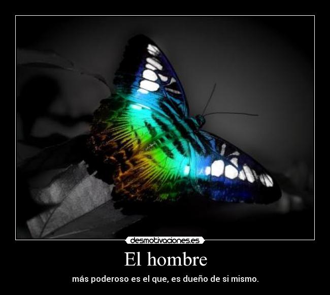 El hombre - más poderoso es el que, es dueño de si mismo.