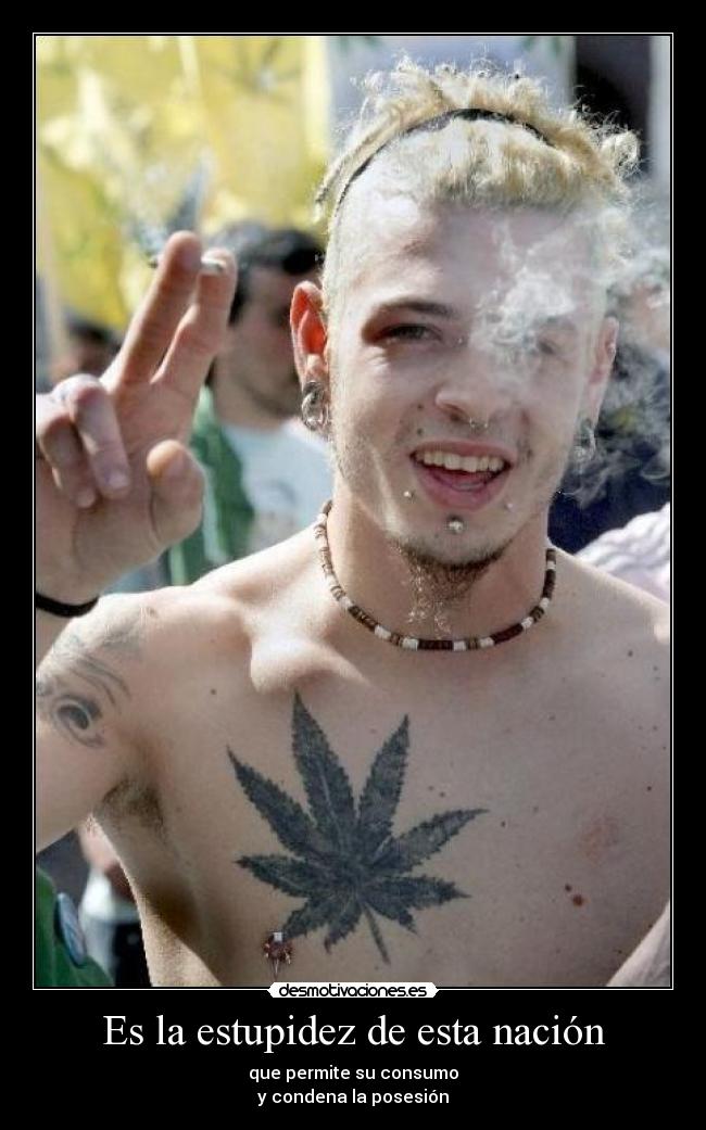 Es la estupidez de esta nación - que permite su consumo
y condena la posesión