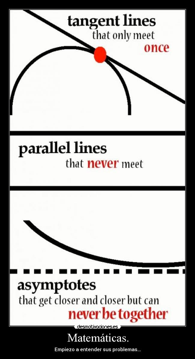 Matemáticas. - Empiezo a entender sus problemas...