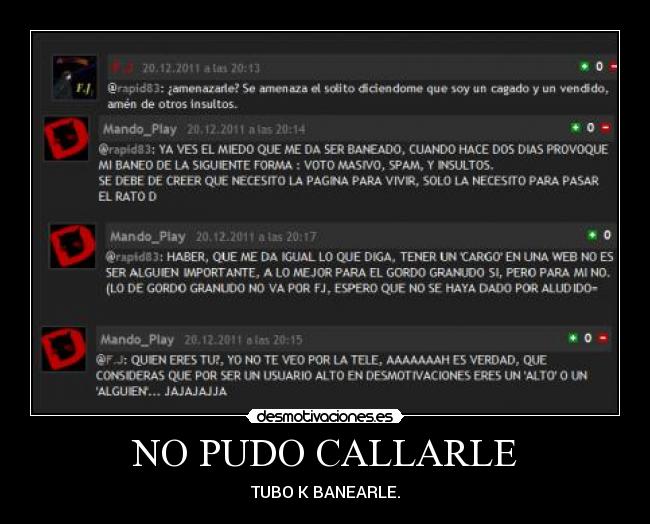 NO PUDO CALLARLE - TUBO K BANEARLE.