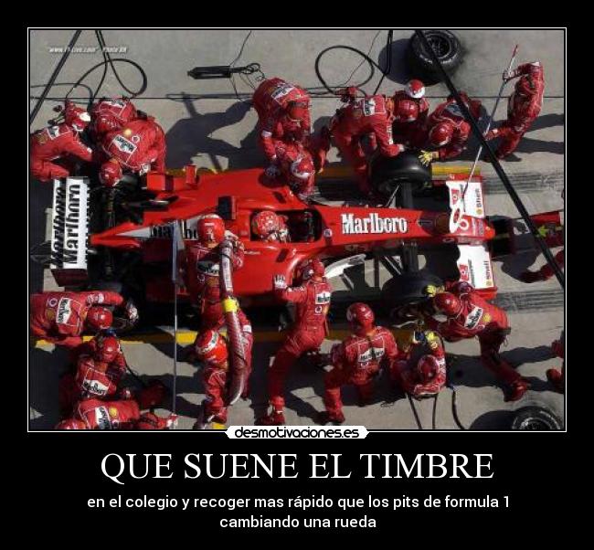 QUE SUENE EL TIMBRE - en el colegio y recoger mas rápido que los pits de formula 1 cambiando una rueda