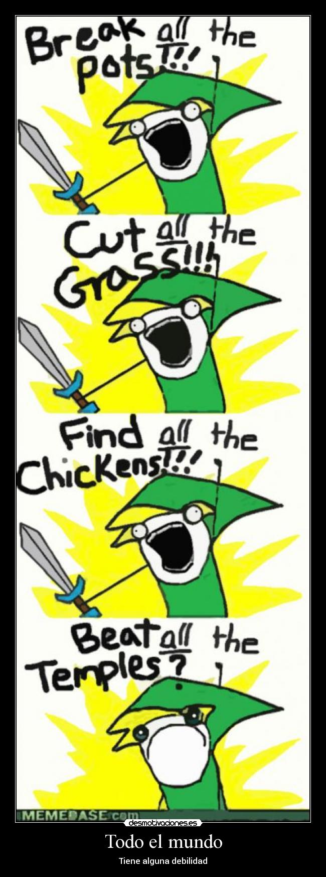 carteles mundo the legend zelda link videojuegos nintendo nes snes pajaroloco desmotivaciones