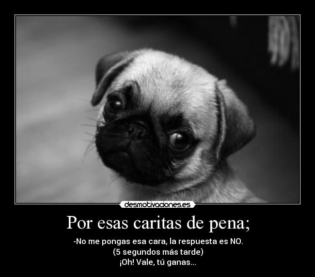 Por esas caritas de pena; -