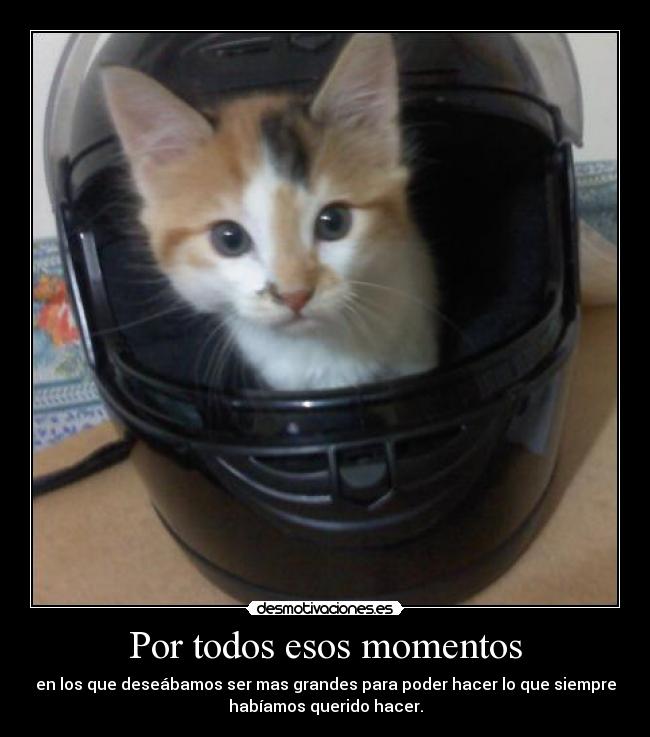 Por todos esos momentos - en los que deseábamos ser mas grandes para poder hacer lo que siempre
habíamos querido hacer.