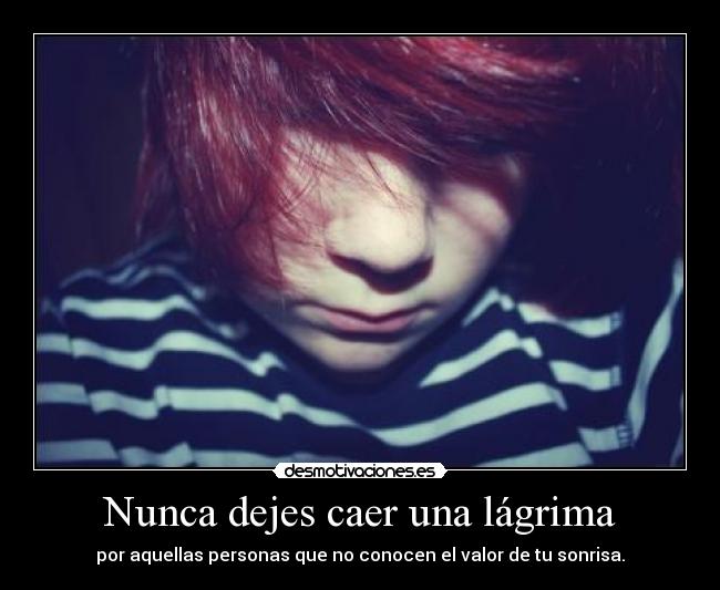 Nunca dejes caer una lágrima - por aquellas personas que no conocen el valor de tu sonrisa.