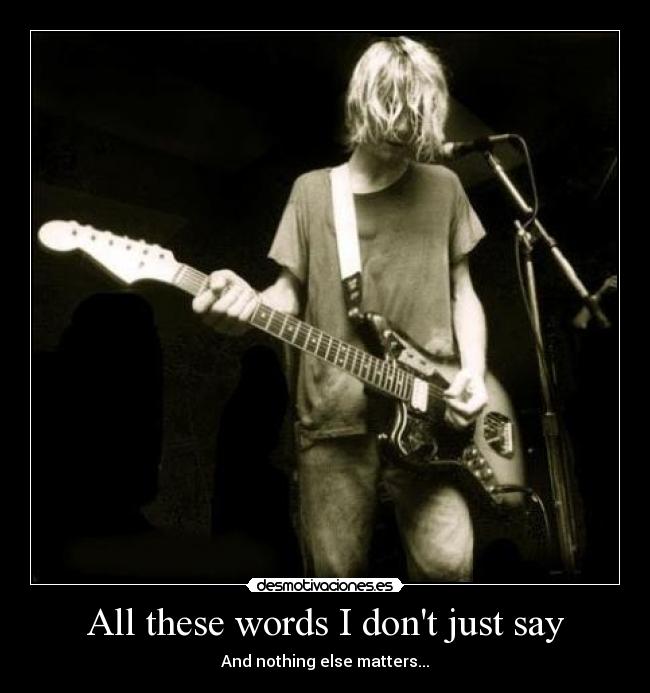 All these words I dont just say - And nothing else matters...