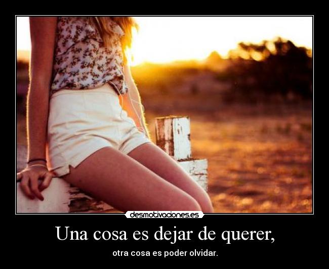 Una cosa es dejar de querer, -