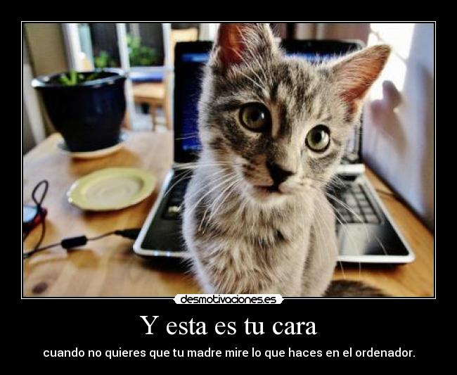 Y esta es tu cara - cuando no quieres que tu madre mire lo que haces en el ordenador.