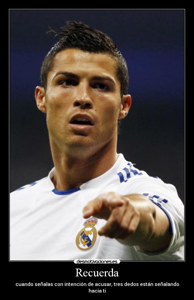Recuerda - cuando señalas con intención de acusar, tres dedos están señalando hacia ti